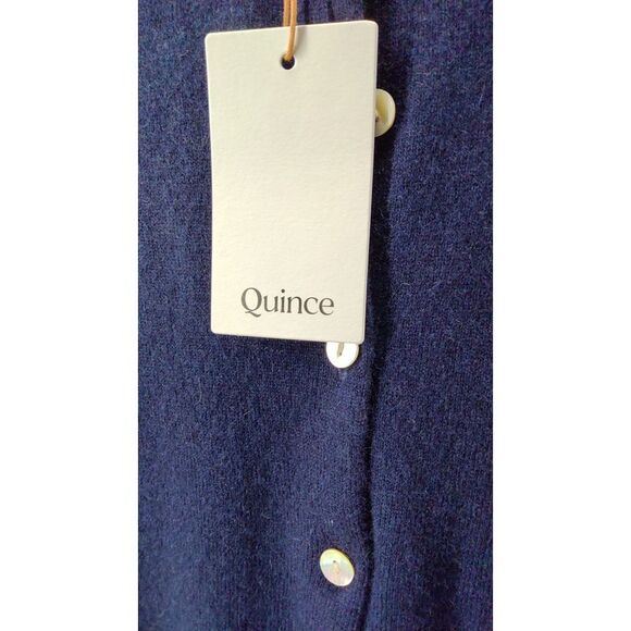 Quince Mongolian Cashmere Cardigan Sweater TRUE Navy Top S - Picture 3 of 3